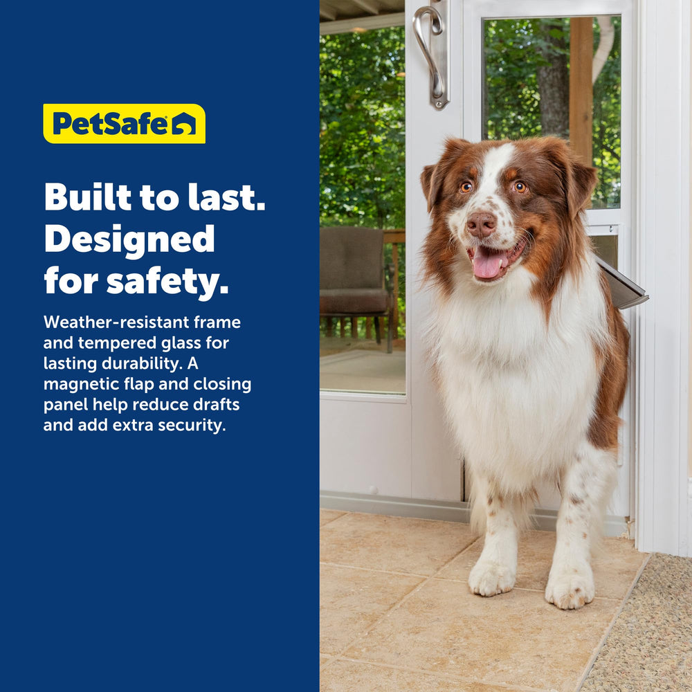 PetSafe durable aluminum frame with weather stripping resists drafts.