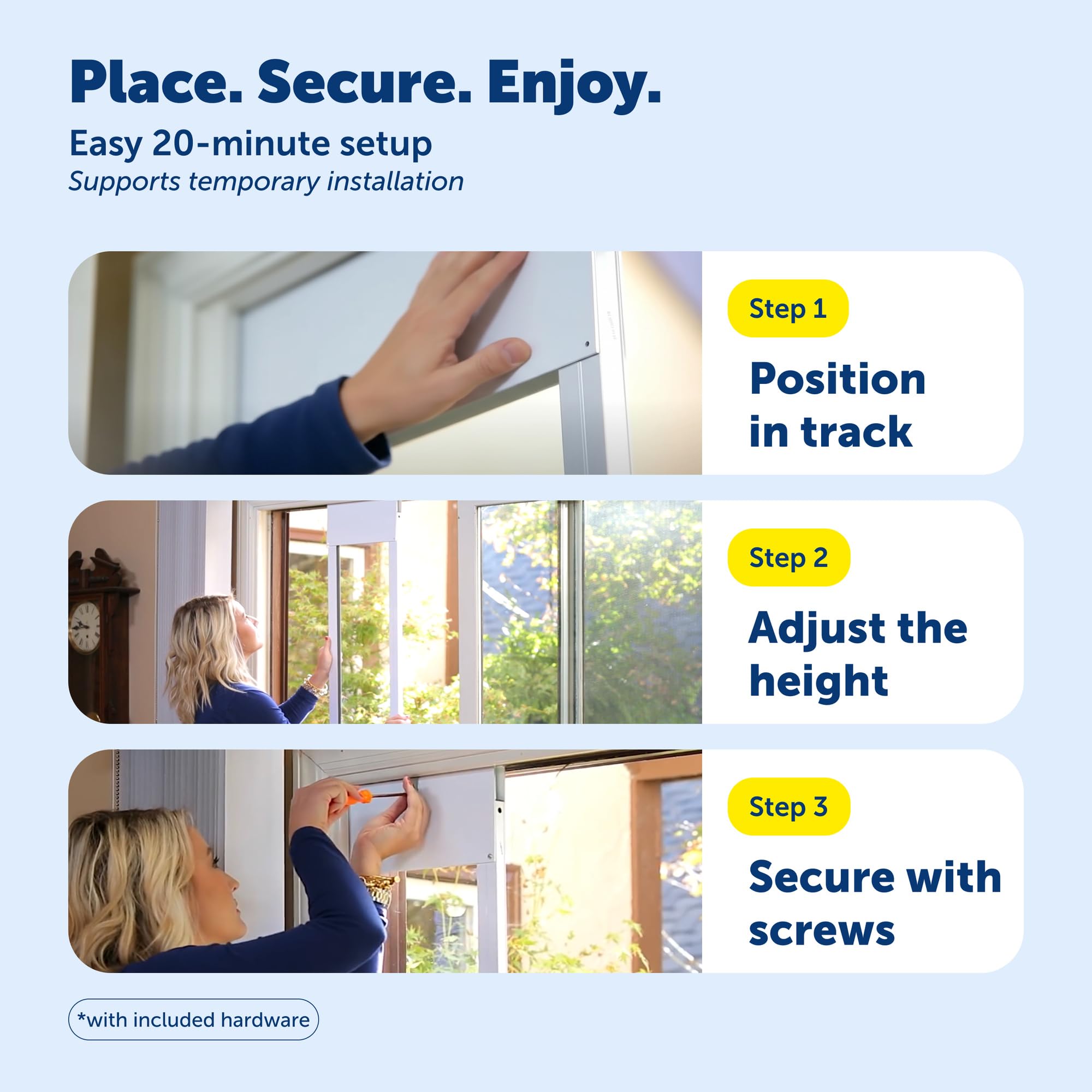 PetSafe Extreme Weather adhesive strips or screws offer flexible installation