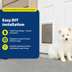 PetSafe Extreme Weather door flap close-up displaying three-flap insulation