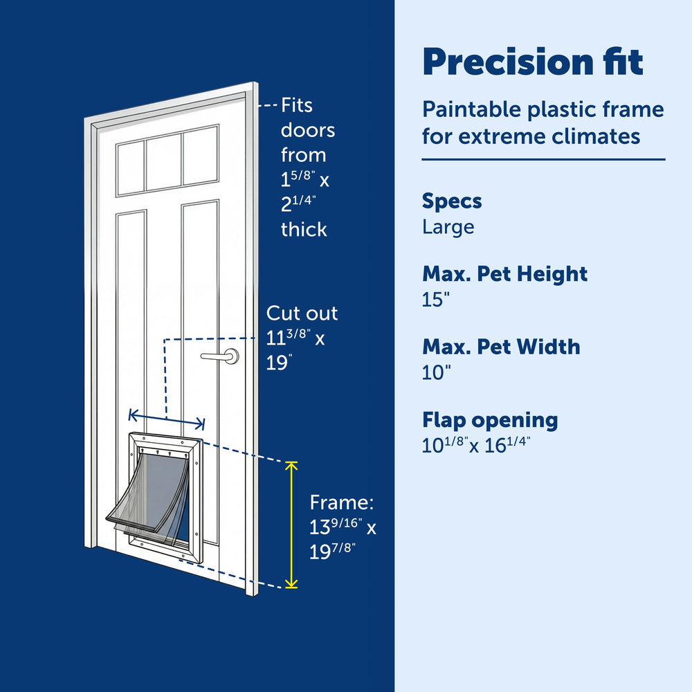 Center insulated flap helps protect interior temperatures with the PetSafe door.