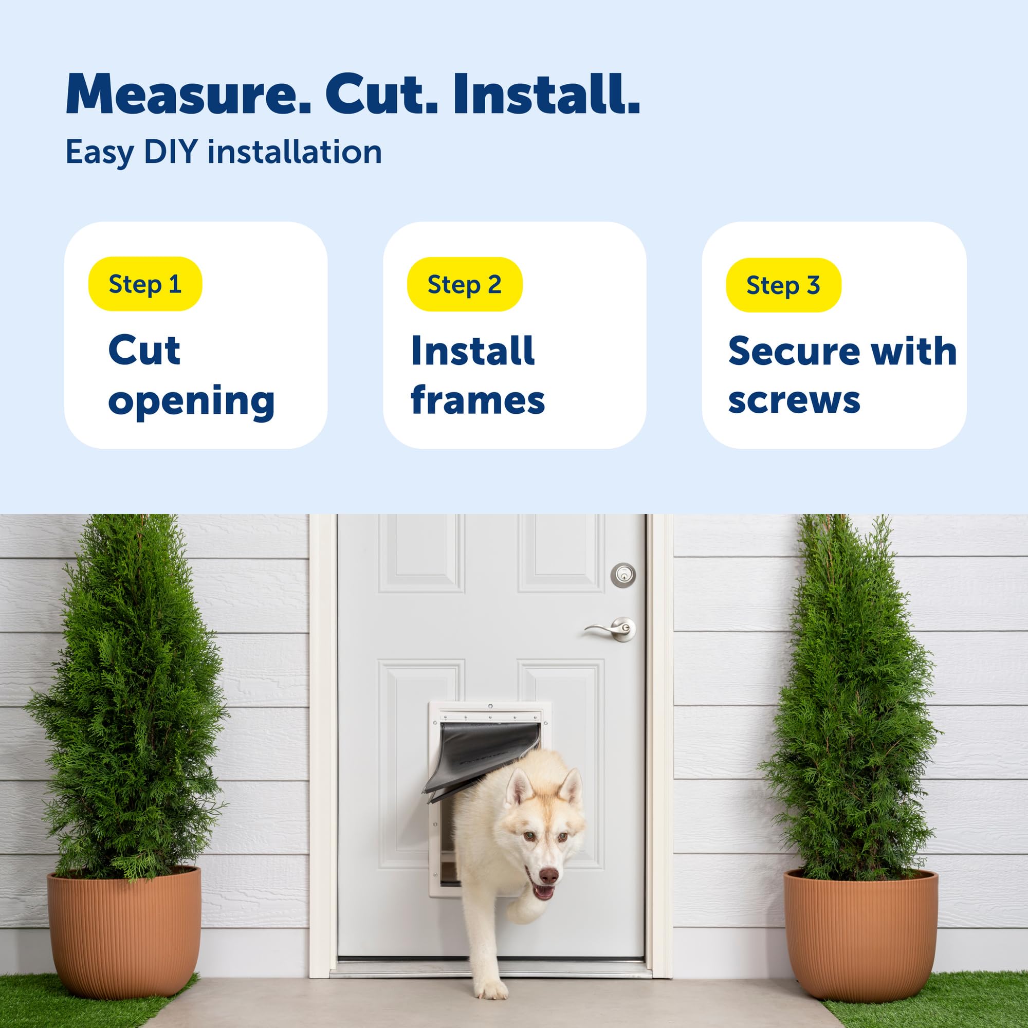 Closing panel helps control entry and weather protection for the PetSafe door.