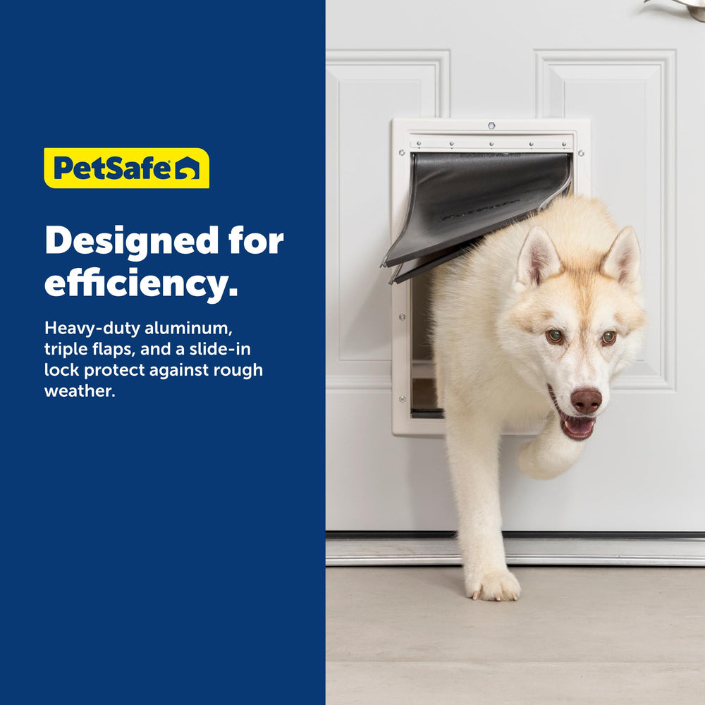 DIY installation for the PetSafe Extreme Weather door fits standard doors easily.