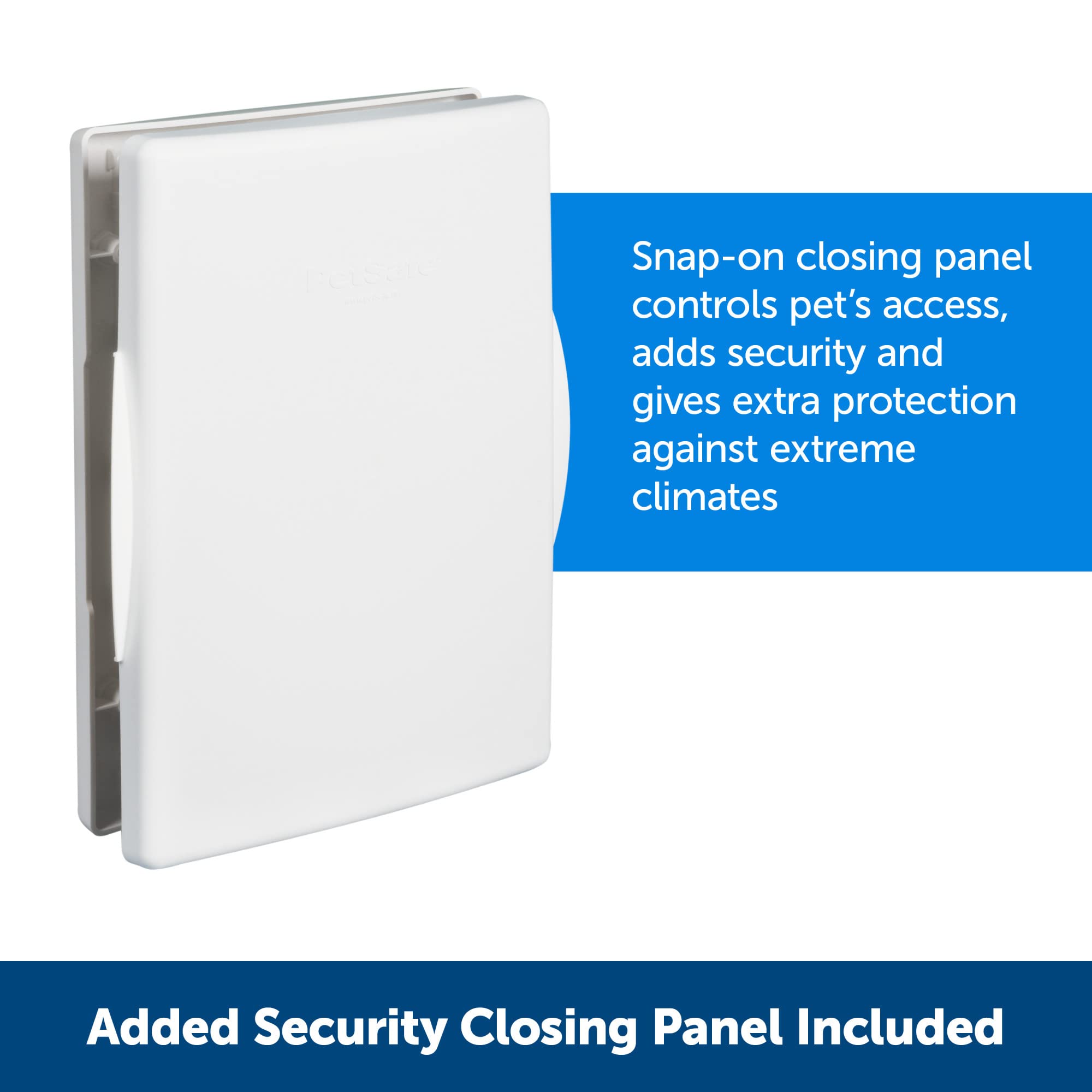PetSafe Extreme Weather door during DIY installation on a standard door, showcasing easy setup.