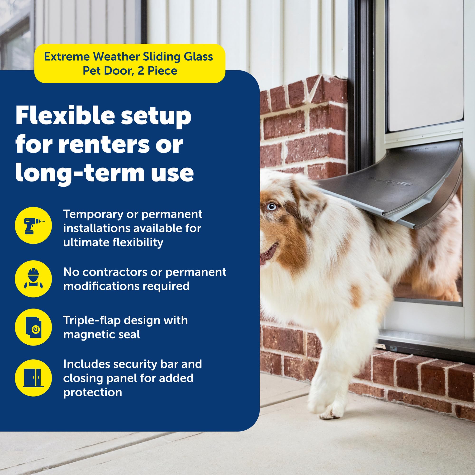 PetSafe Extreme Weather door panel demonstrates adjustable height for sliding doors