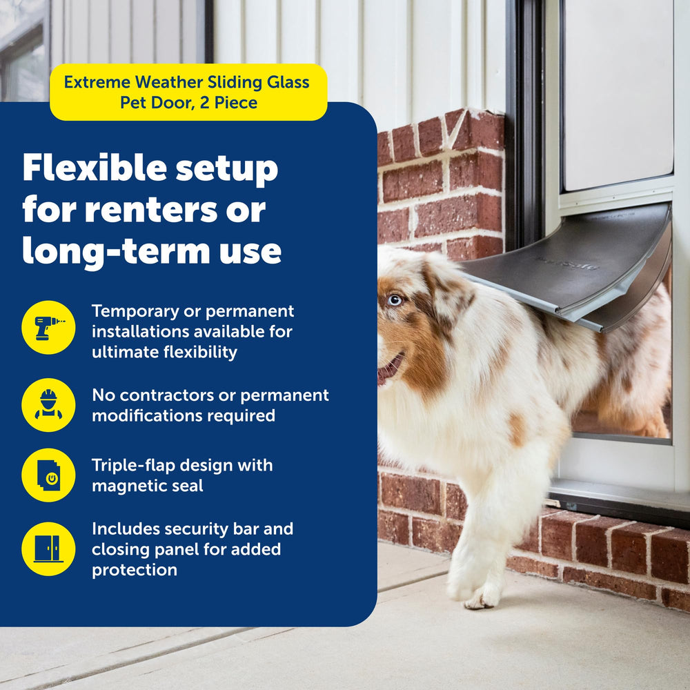 PetSafe Extreme Weather door panel demonstrates adjustable height for sliding doors