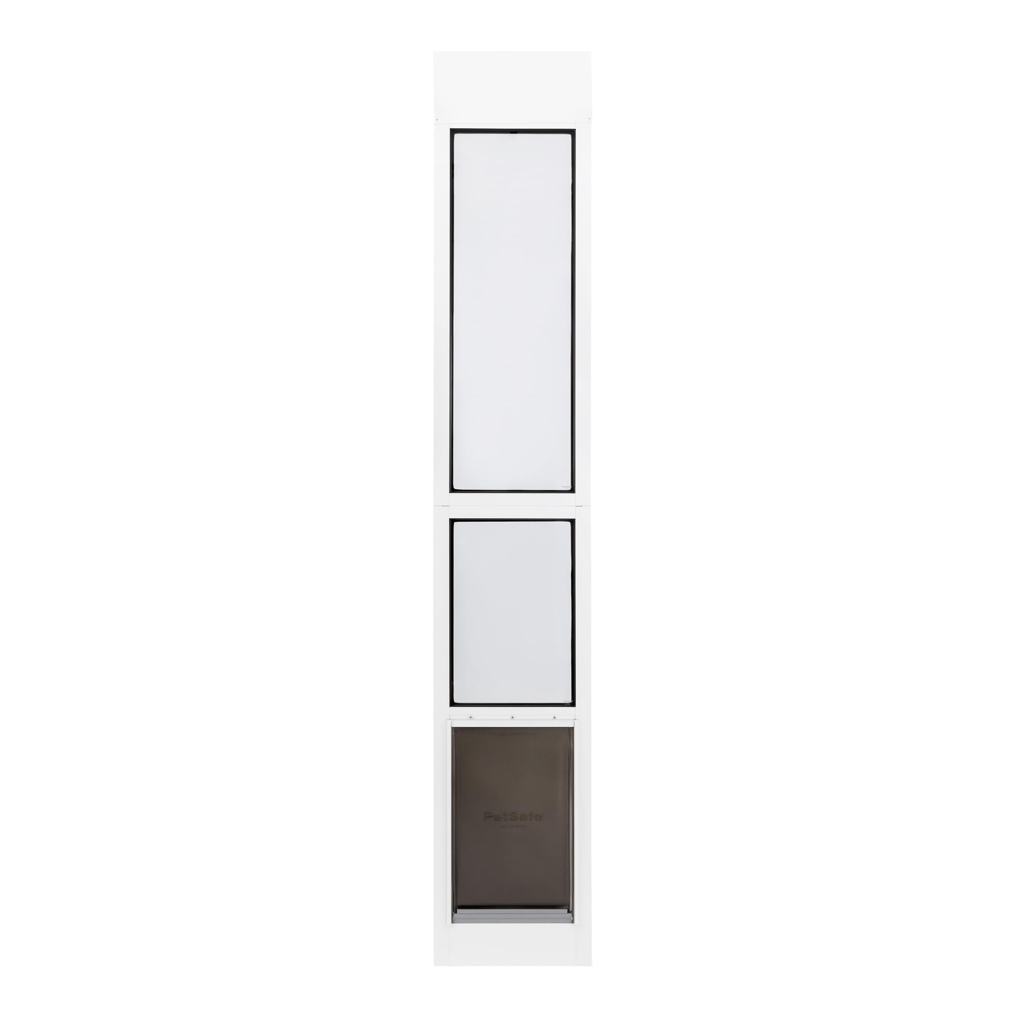 PetSafe Extreme Weather door panel installed in track for renter-friendly setup