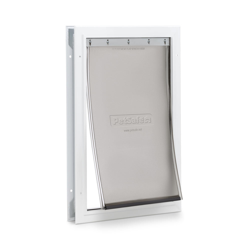PetSafe Freedom aluminum door exterior view highlights durable frame for active households.