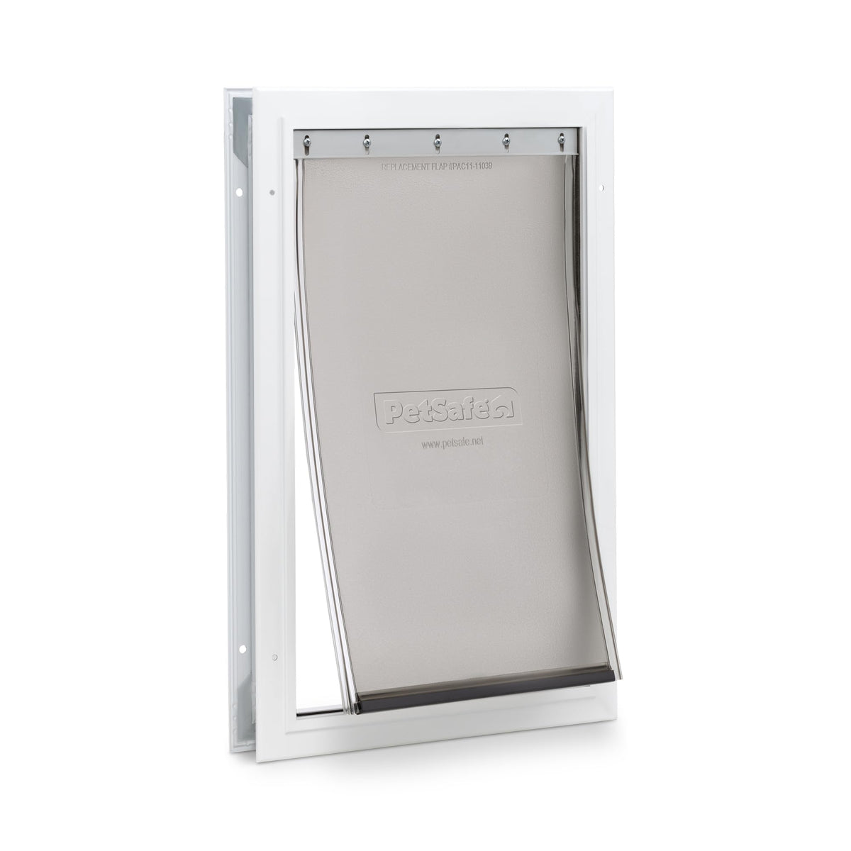 PetSafe Freedom aluminum door exterior view highlights durable frame for active households.
