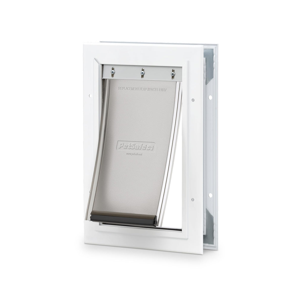 PetSafe Freedom aluminum door in white offers easy pet access with weather protection.