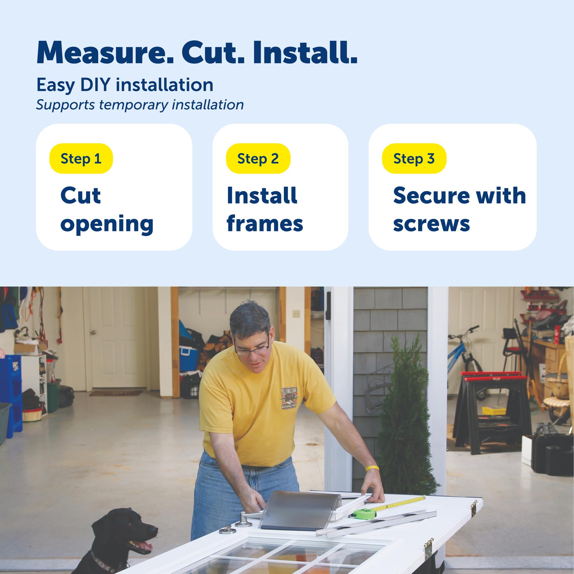 PetSafe Freedom door installed in a doorway for easy pet access.