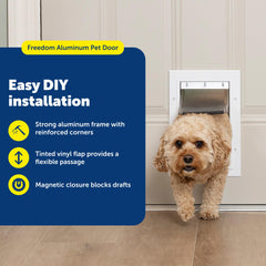 Close-up of PetSafe Freedom tinted flap showing durable, weather-resistant design.