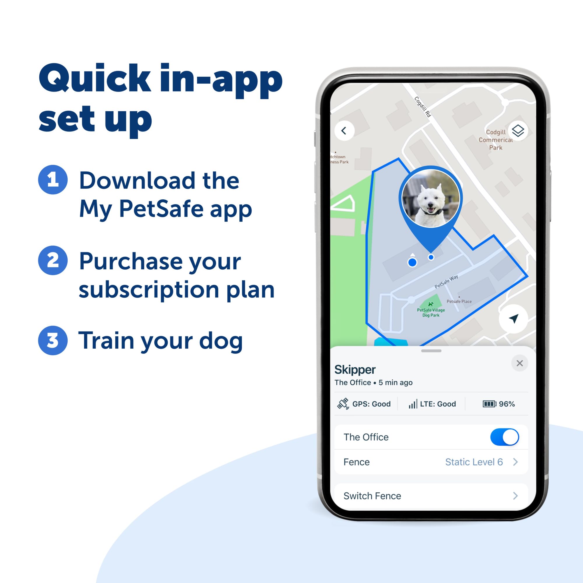 PetSafe Guardian GPS 2.0 live tracking map highlighting real-time location.