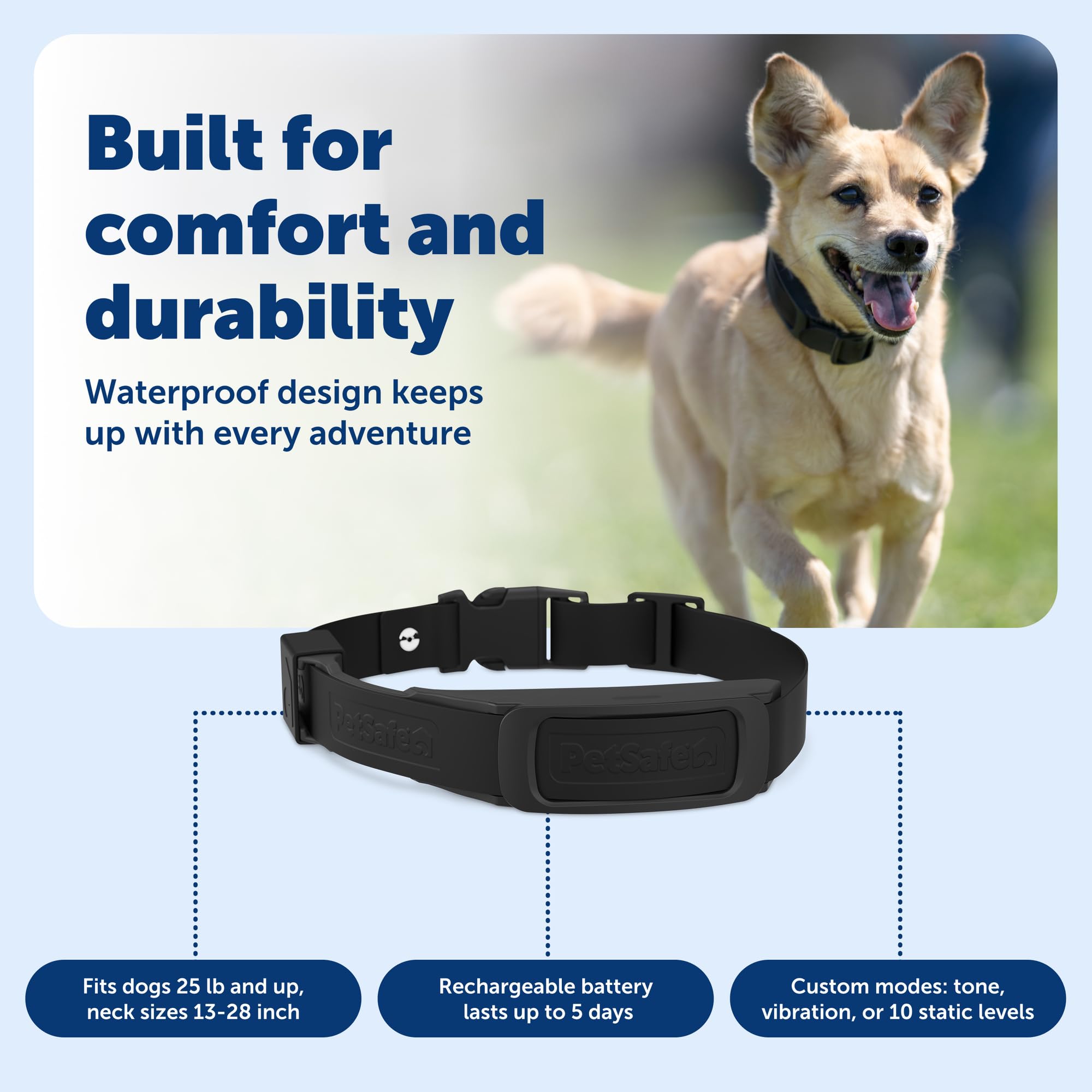 PetSafe Guardian GPS battery lasts up to five days per charge.