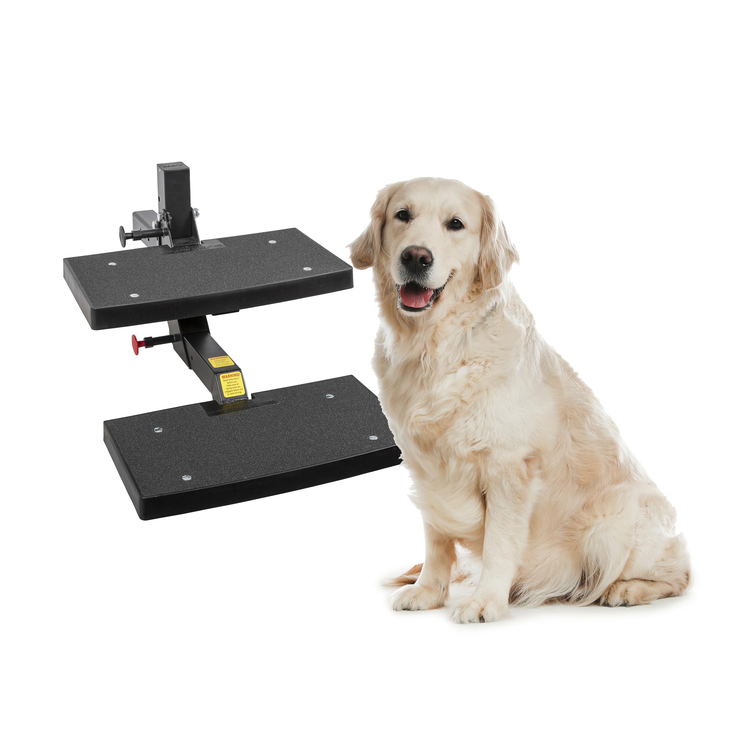 Petsafe Happy Ride PupSTEP folding hitch stairs for easy, joint-friendly dog entrances.