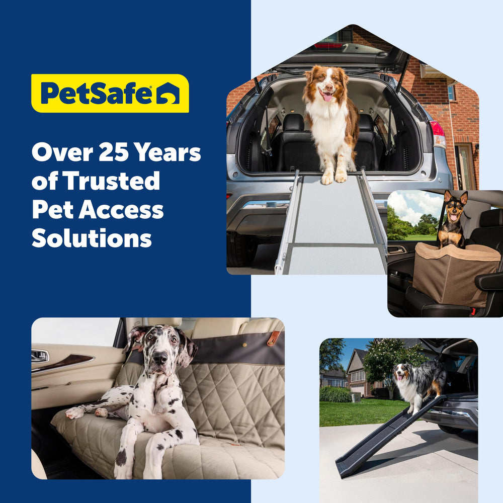 Road-ready PupSTEP provides a stable, portable solution for vehicle access.
