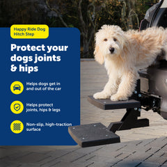 Petsafe Happy Ride PupSTEP two-step design helps medium to large dogs reach vehicles safely.