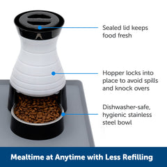 PetSafe station showing sealed lid to keep food fresh.