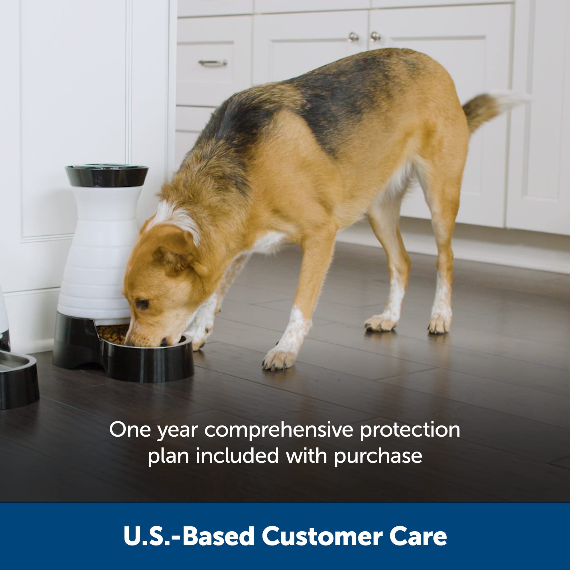 Space-saving PetSafe design fits kitchens and laundry rooms neatly.
