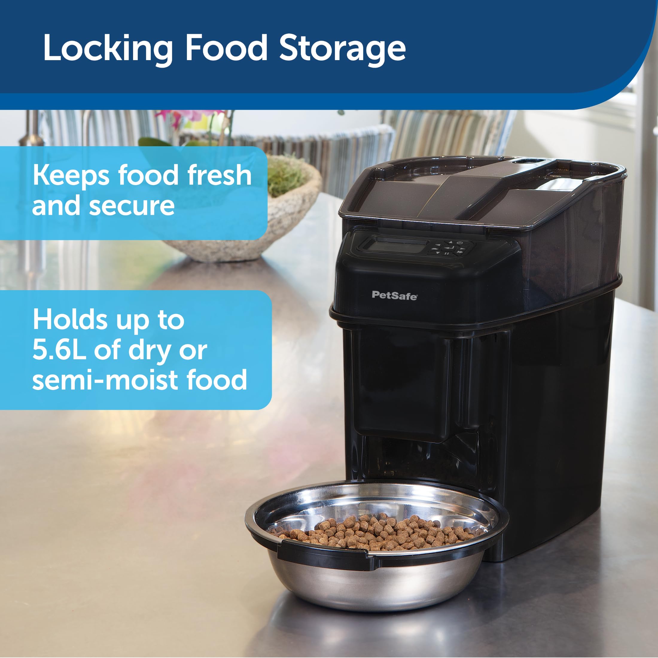 Petsafe pet-proof dispenser helps prevent sneaking food before mealtime