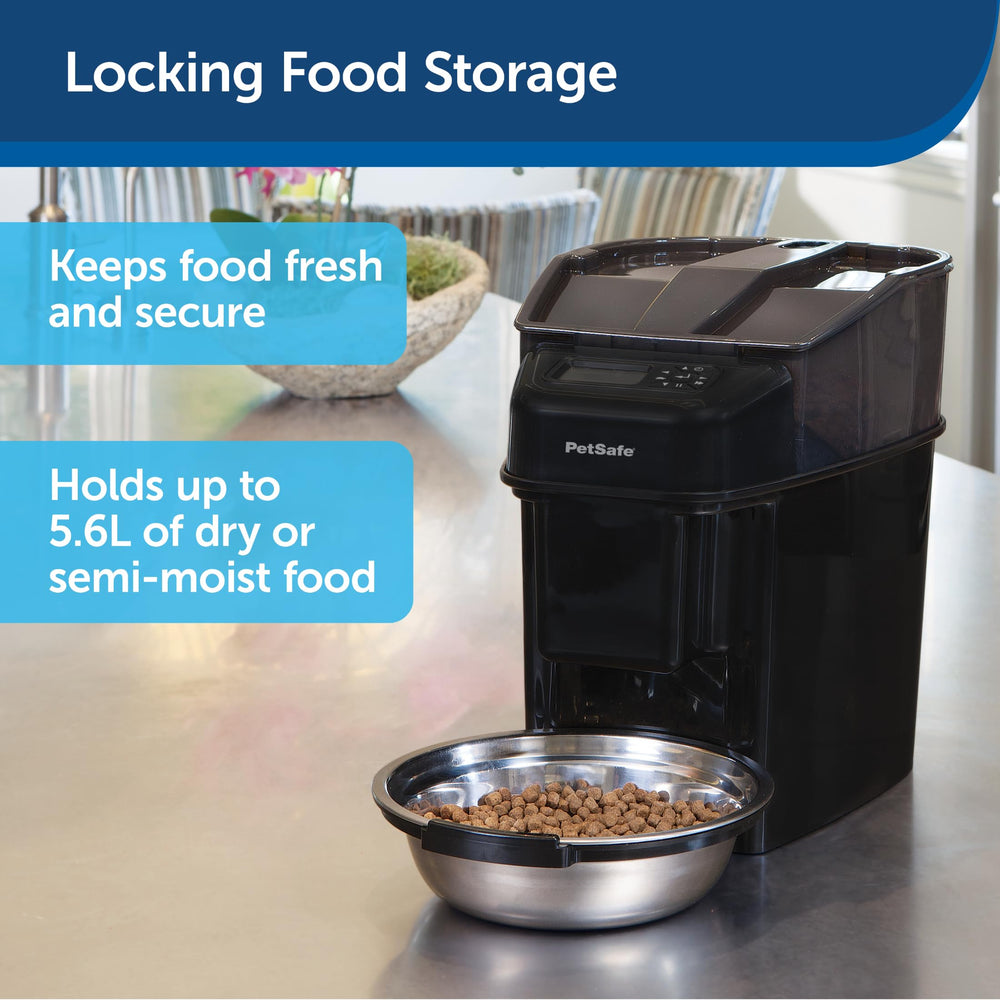Petsafe pet-proof dispenser helps prevent sneaking food before mealtime