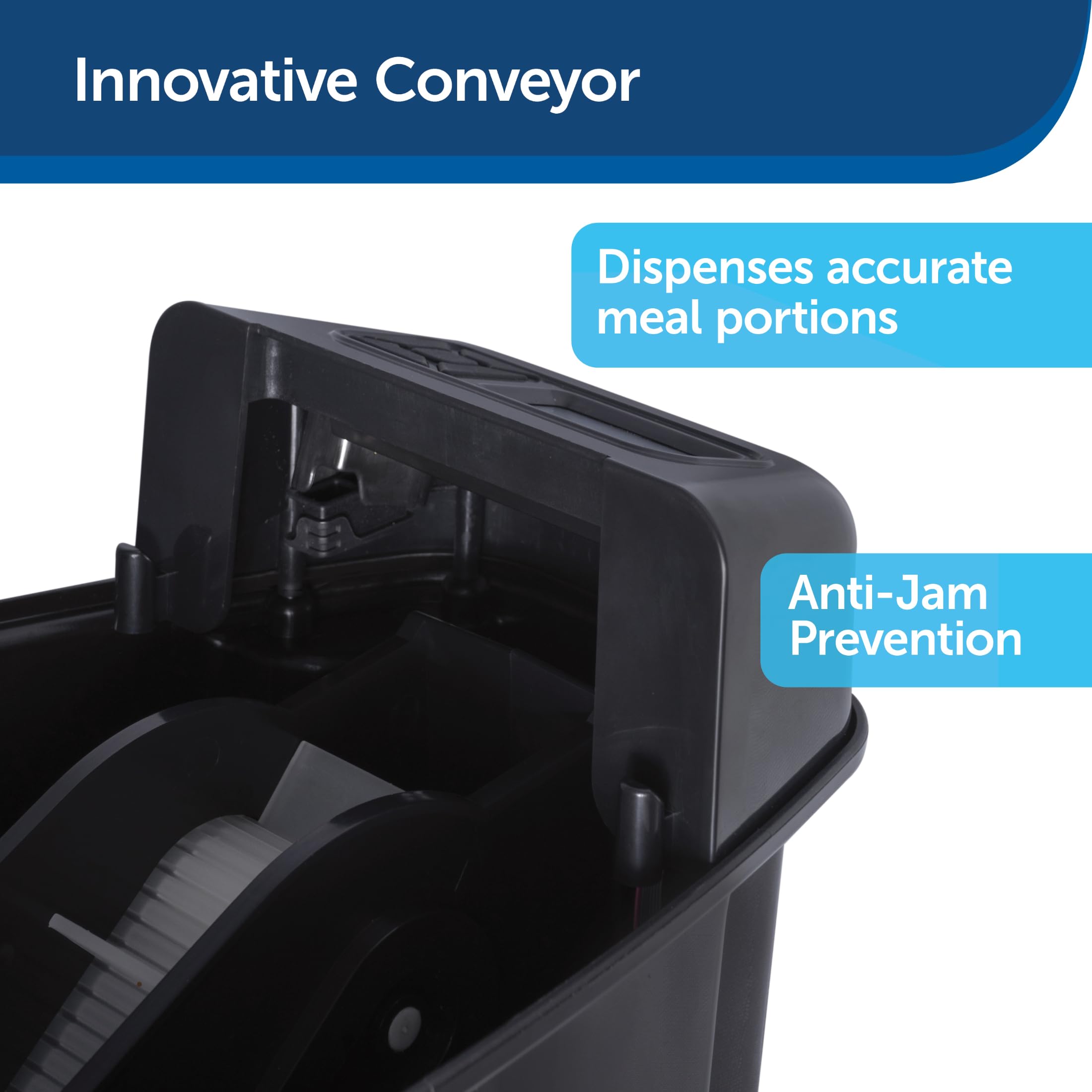 Petsafe slow-feed feature dispenses meals gradually to prevent gulping