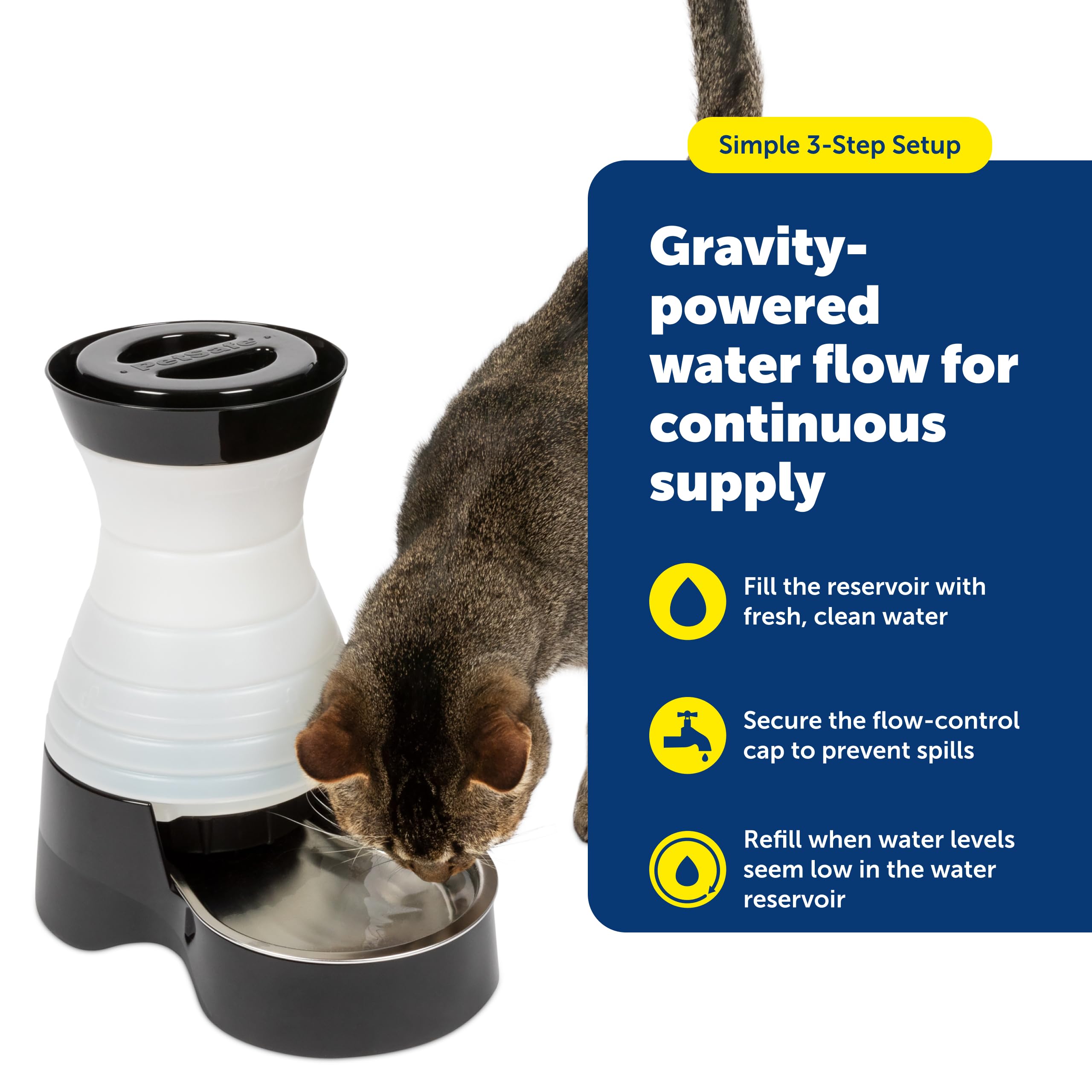 Durable plastic reservoir of PetSafe station resists knocks and spills