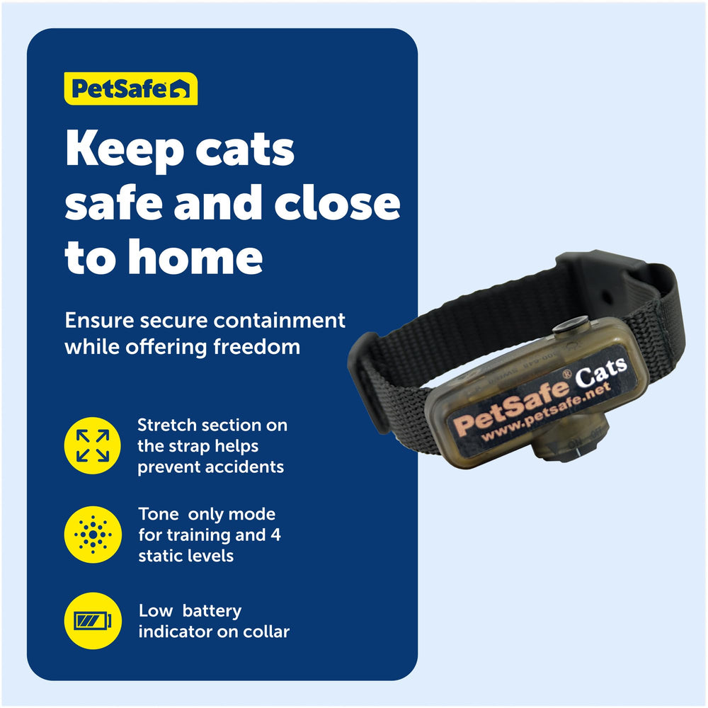 PetSafe collar stretch section adds safety and comfort for active cats during play.
