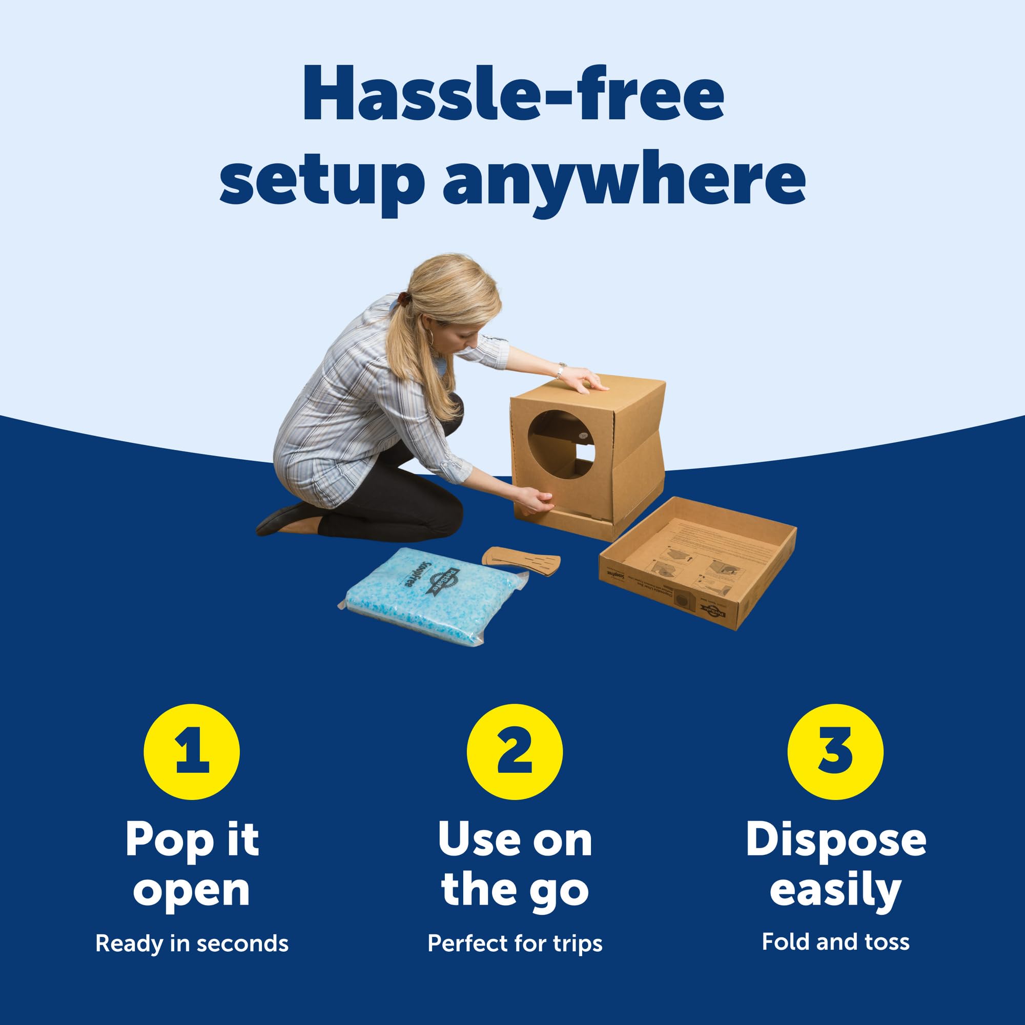 Includes eight disposable scoops for easy, mess-free cleanup.