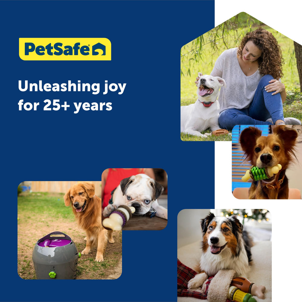 PetSafe launcher works indoors or outdoors for versatile play spaces.