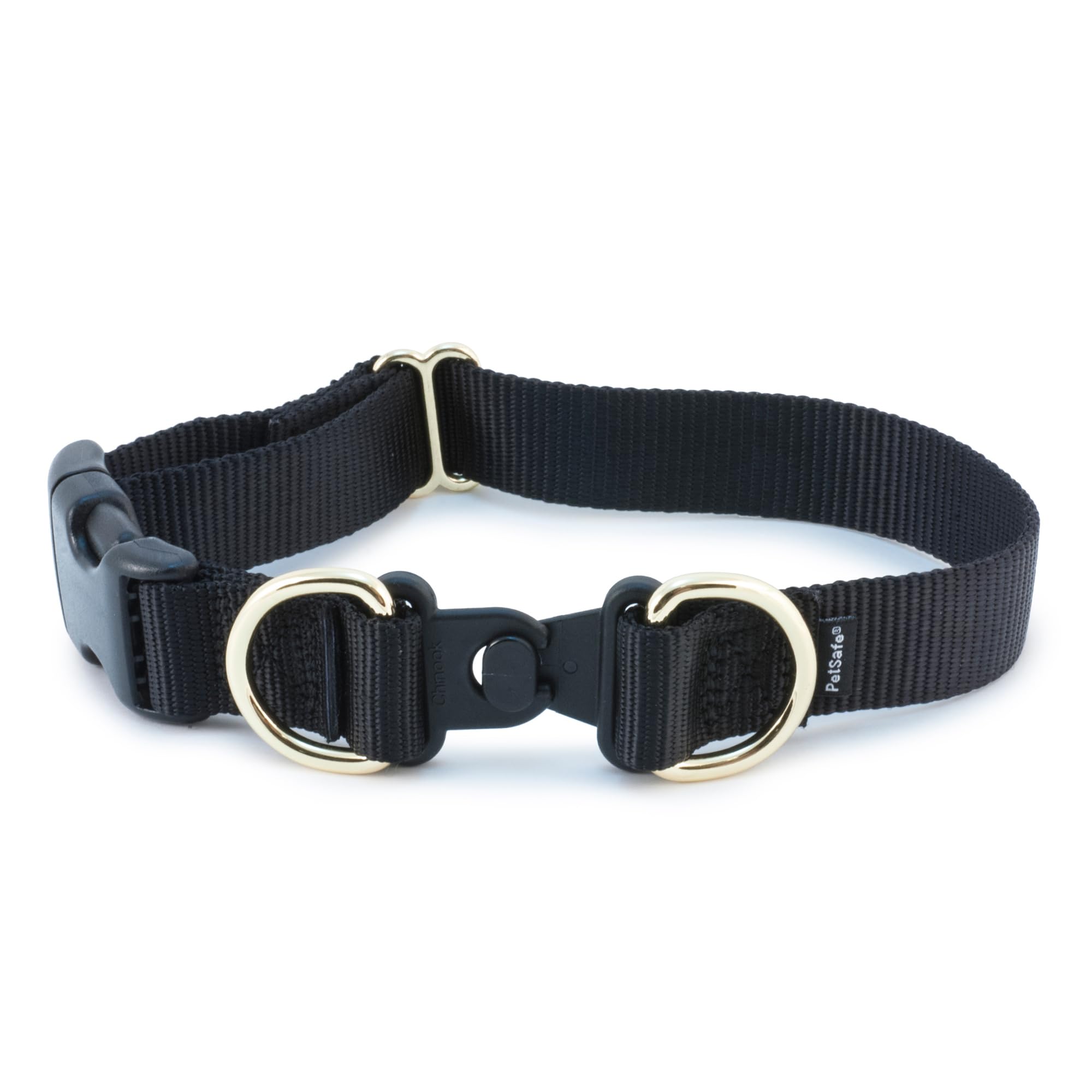 PetSafe KeepSafe Break-Away Collar wide black front view, safety in active play