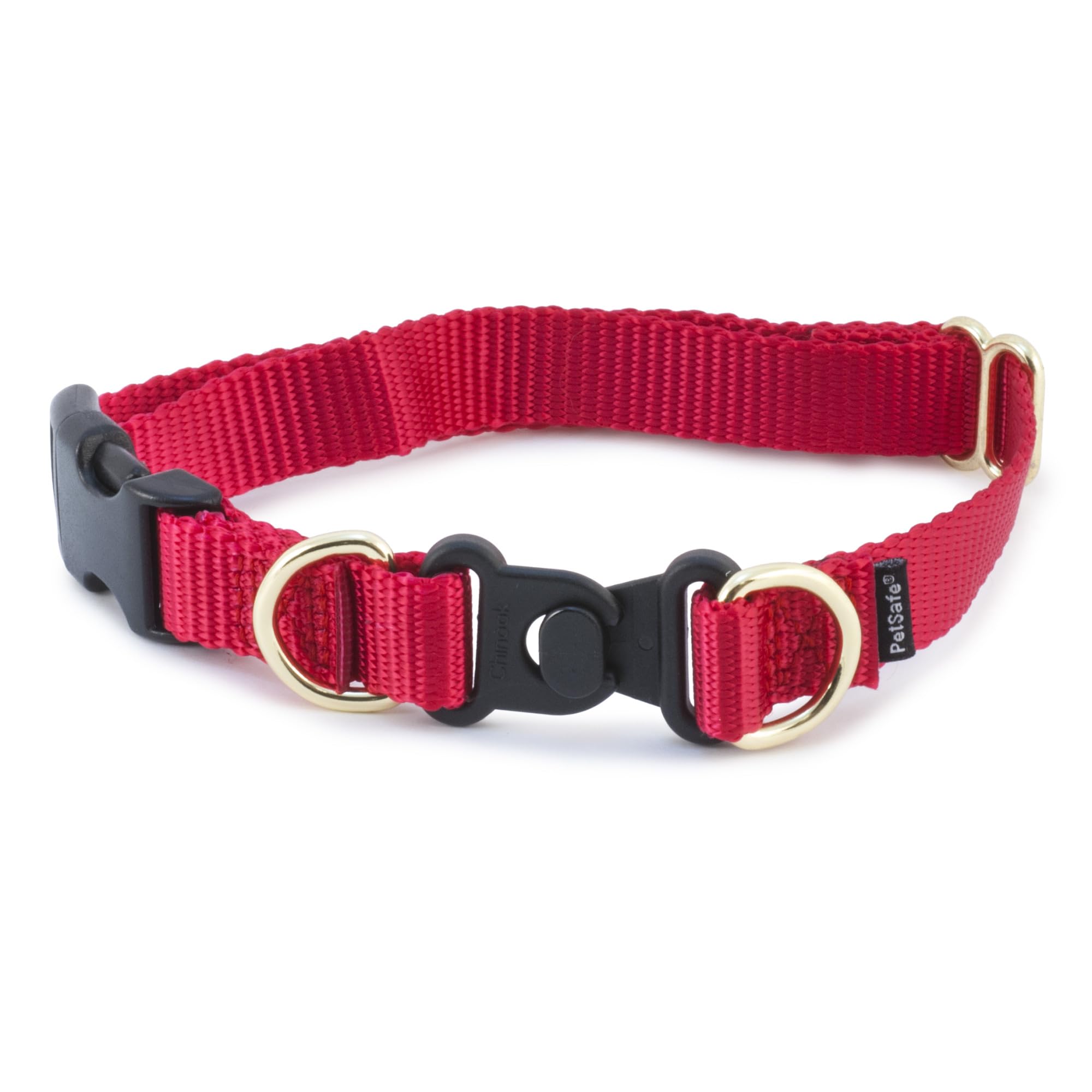 PetSafe KeepSafe Break-Away Collar with wide red buckle safeguards dogs during rough play.