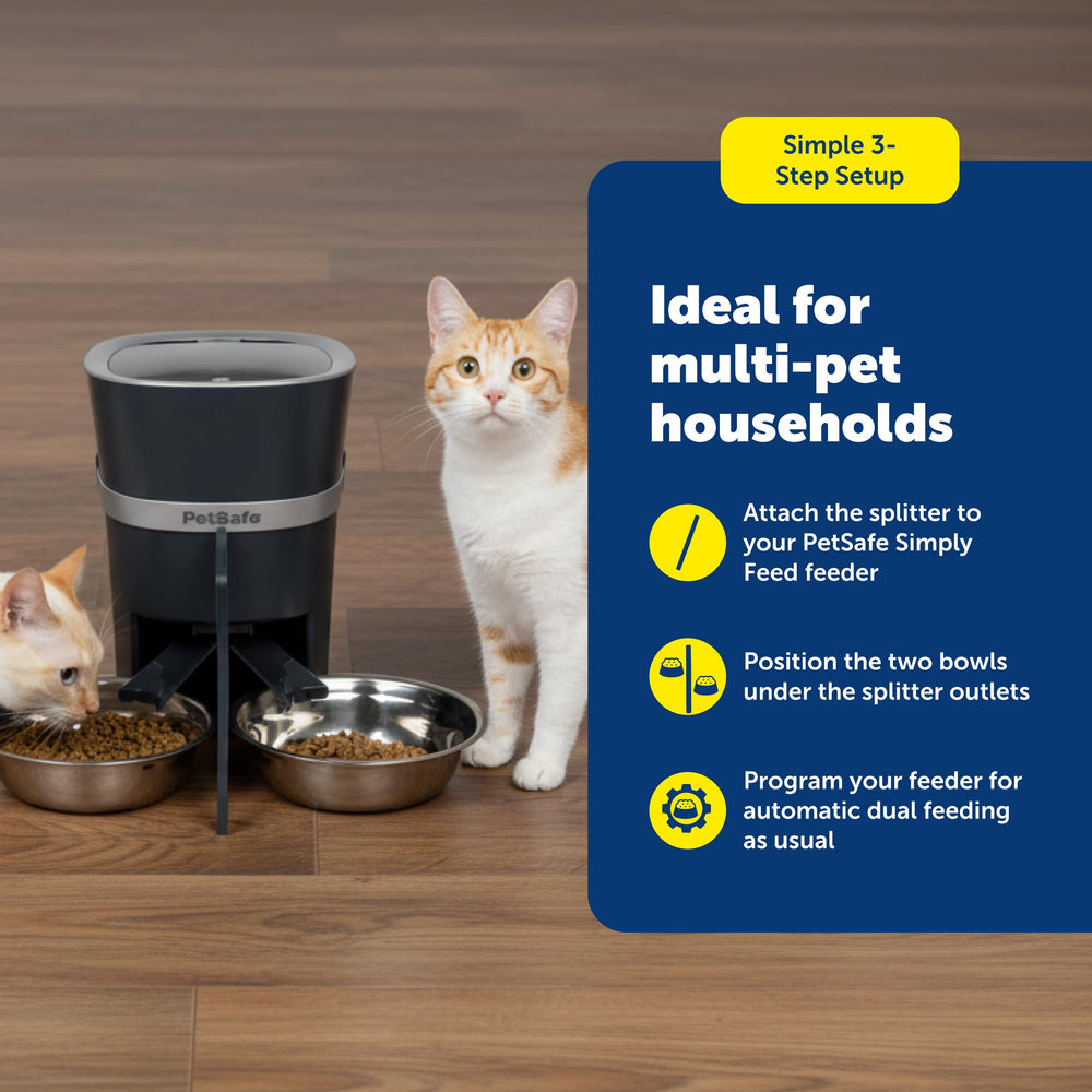 PetSafe meal splitter designed for kibble up to 1/2 inch in diameter.