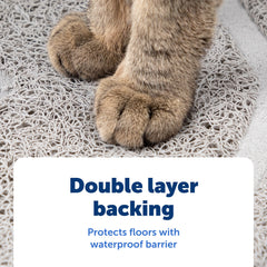 PetSafe litter mat durable mesh back captures litter and lies flat under the litter box