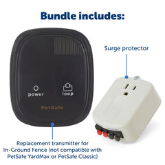 PetSafe LP-4100-1 surge protector protecting the transmitter from power surges.