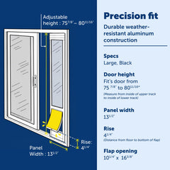 PetSafe magnetic closure flap highlights secure, draft-free pet access.