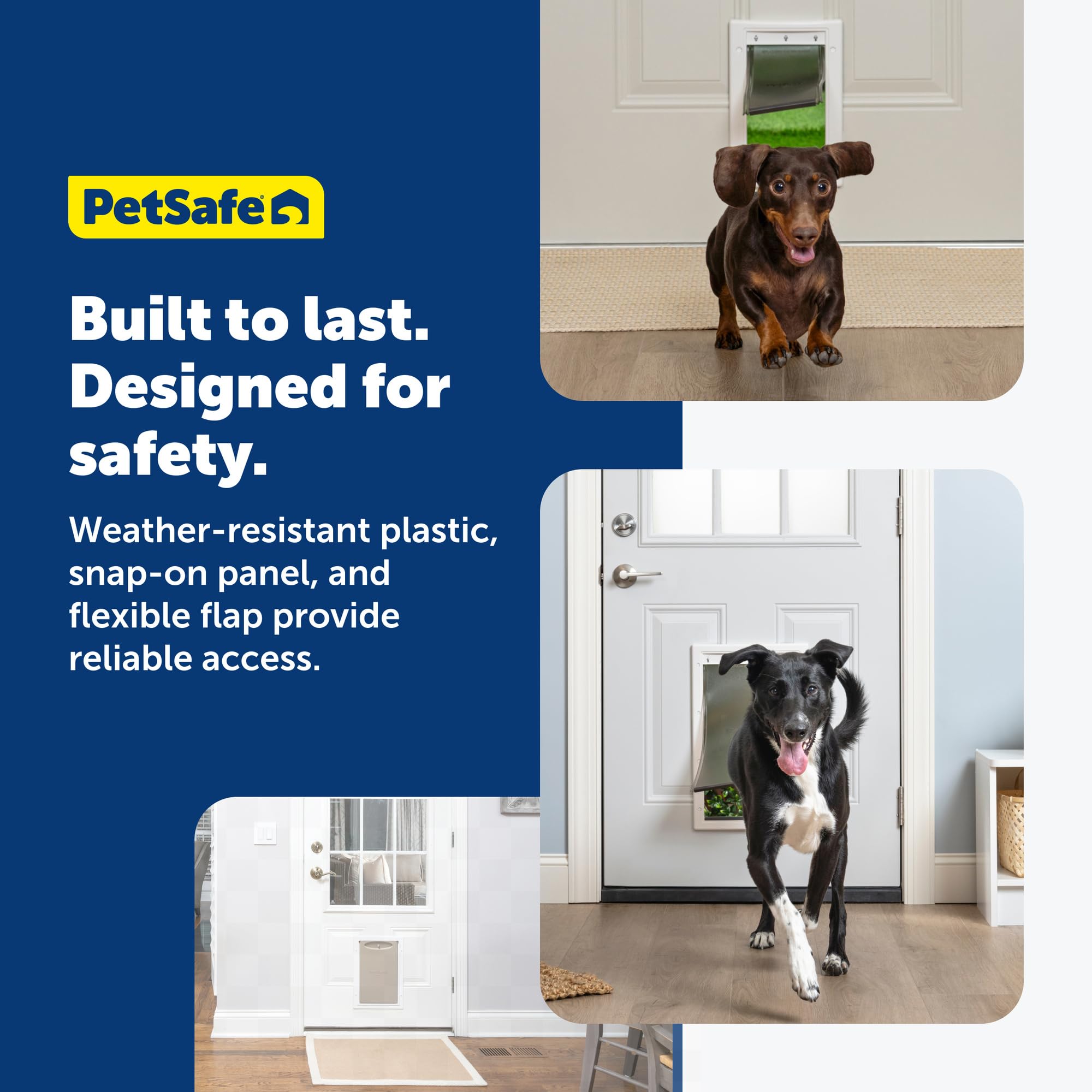 PetSafe NEVER RUST flap in open position illustrating easy pet access.