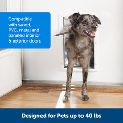 PetSafe Never Rust door—paintable frame blends with décor for cohesive styling.