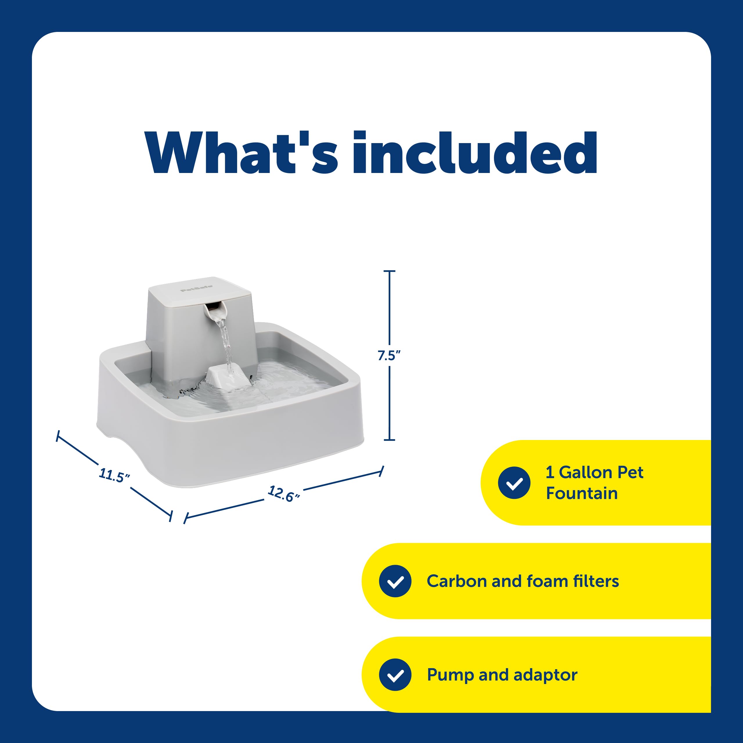 PetSafe Oasys 1 Gallon uses carbon and foam filters to keep water clean.