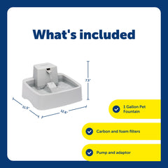 PetSafe Oasys 1 Gallon uses carbon and foam filters to keep water clean.