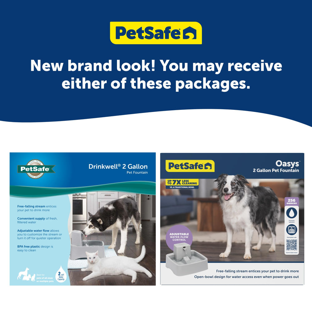 PetSafe Oasys includes pump and filter for uninterrupted water flow.