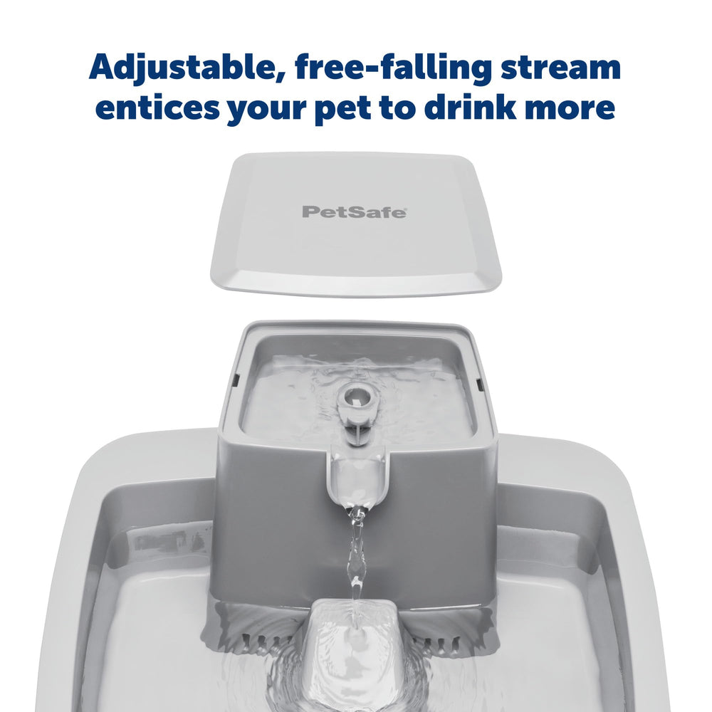 PetSafe Oasys fountain features a falling water stream that entices pets to drink.