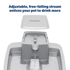 PetSafe Oasys fountain features a falling water stream that entices pets to drink.