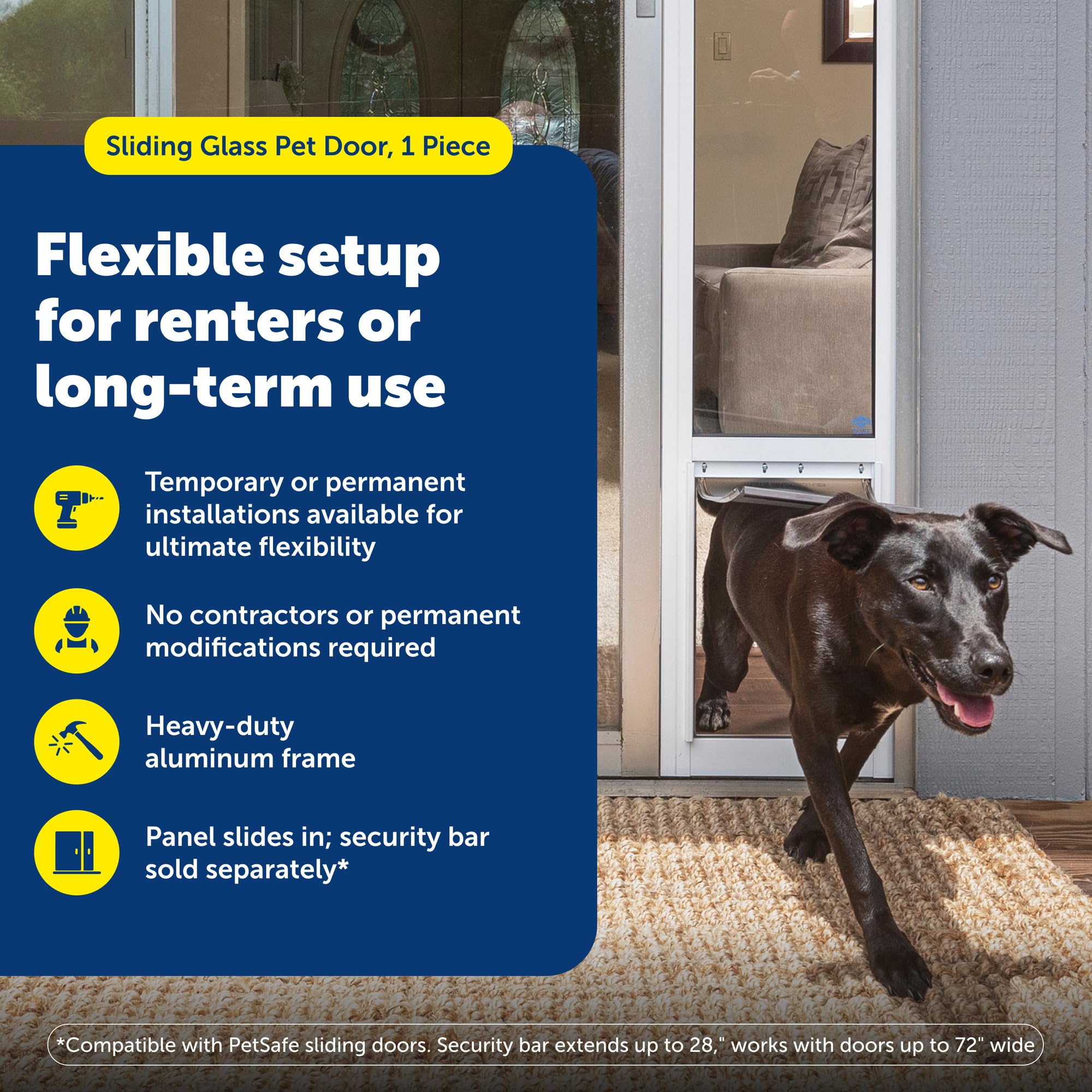 PetSafe one-piece panel demonstrates quick DIY setup without cutting into walls.