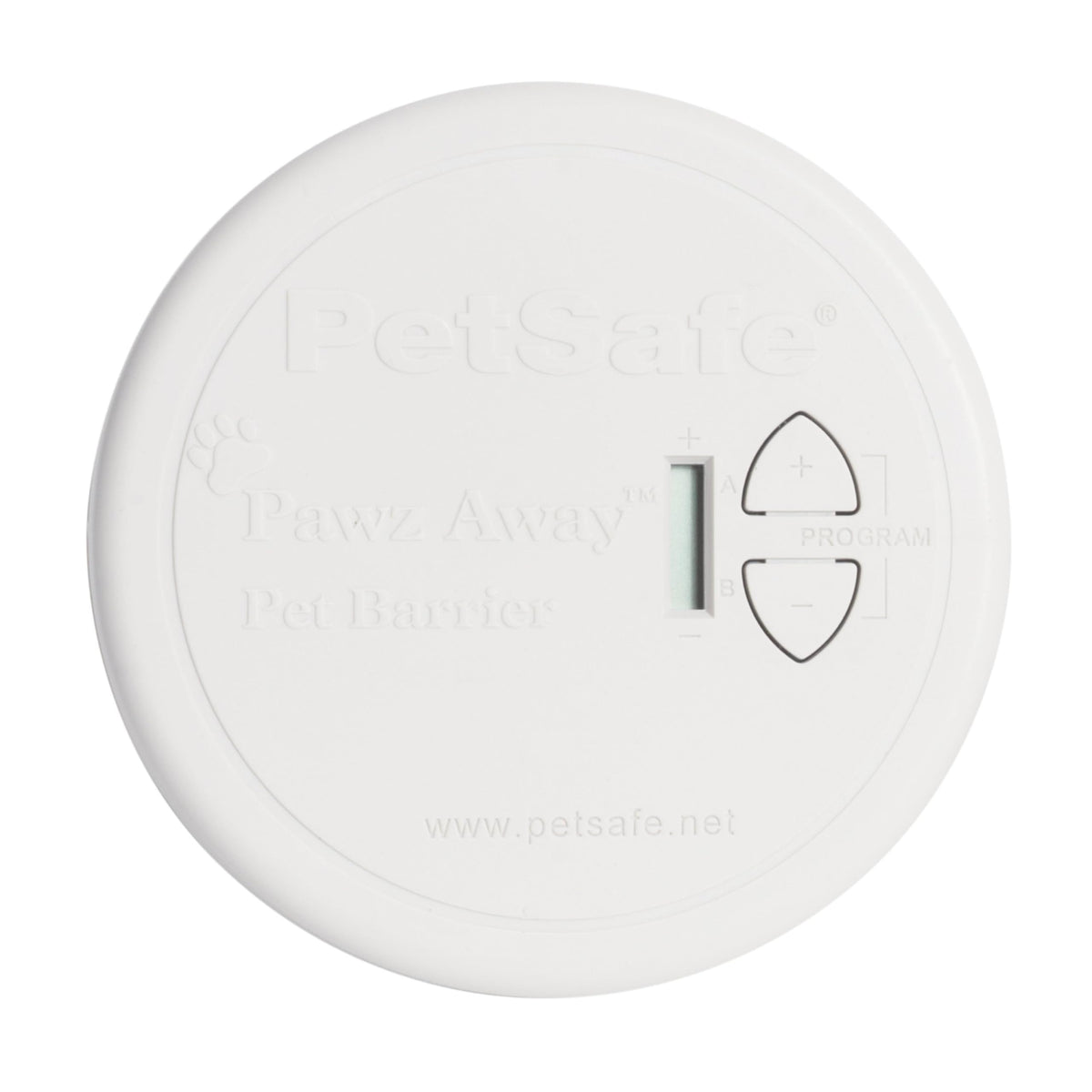 Petsafe Pawz Away indoor transmitter demonstrates discreet placement for zone control.