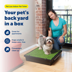 PetSafe Pet Loo grass mat demonstrates easy cleaning after indoor potty.