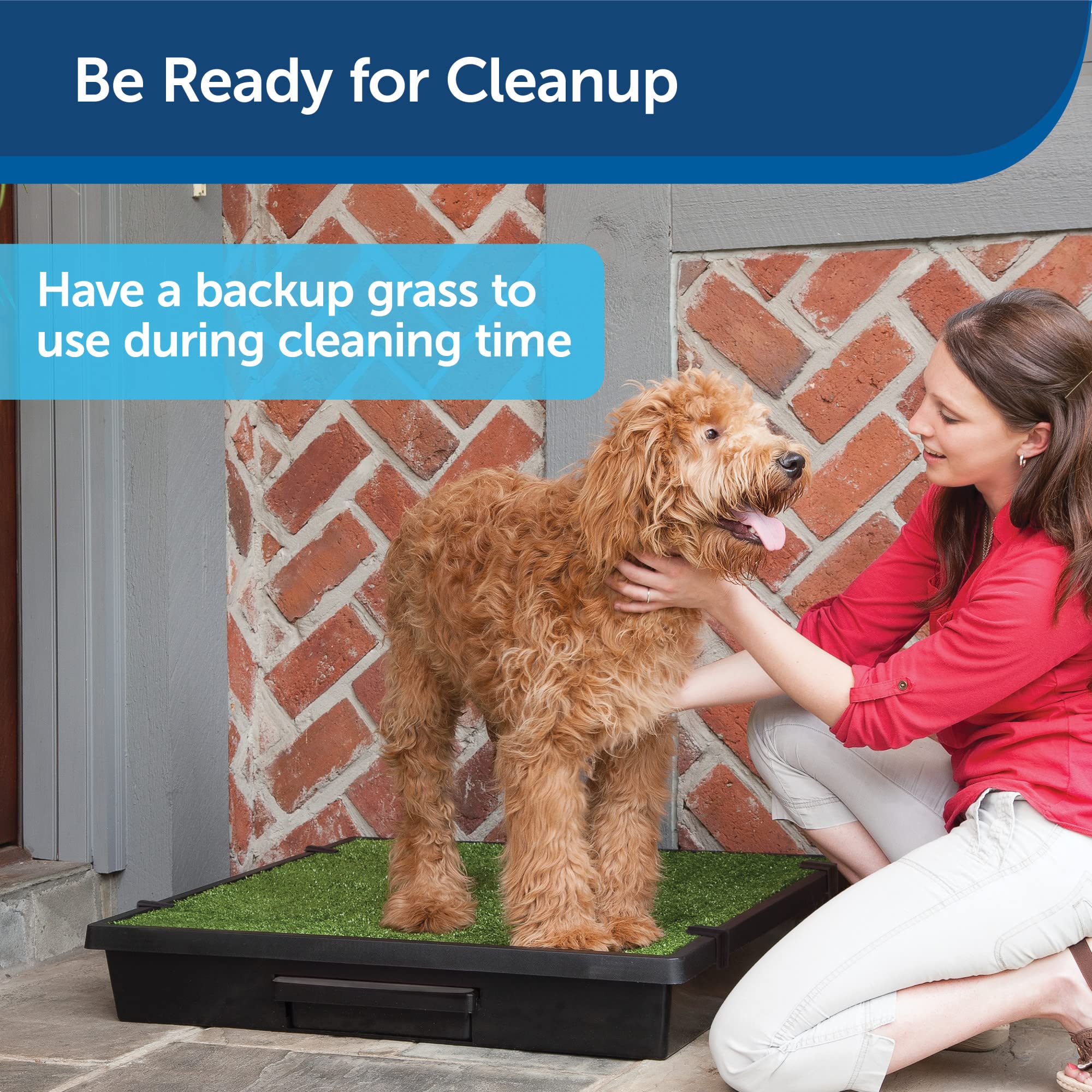PetSafe grass replacement medium is easy to wipe clean with warm water.