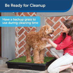 PetSafe grass replacement medium is easy to wipe clean with warm water.