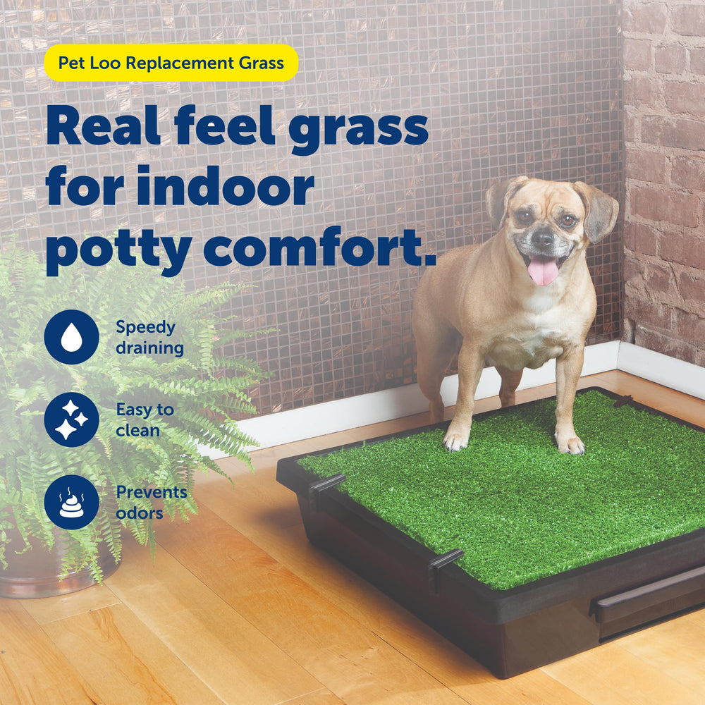 PetSafe Pet Loo grass medium with quick-drain design for mess-free cleanup.