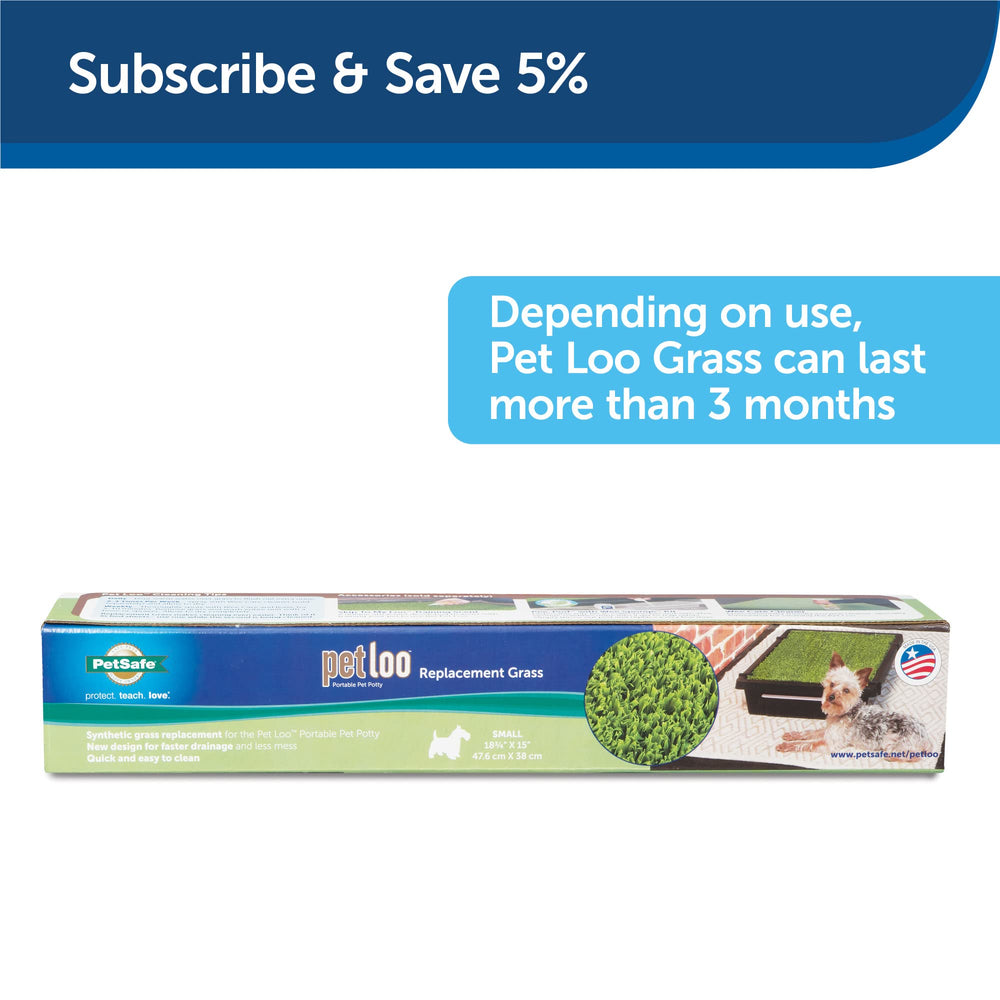 PetSafe replacement grass medium includes a spare mat for quick swaps.