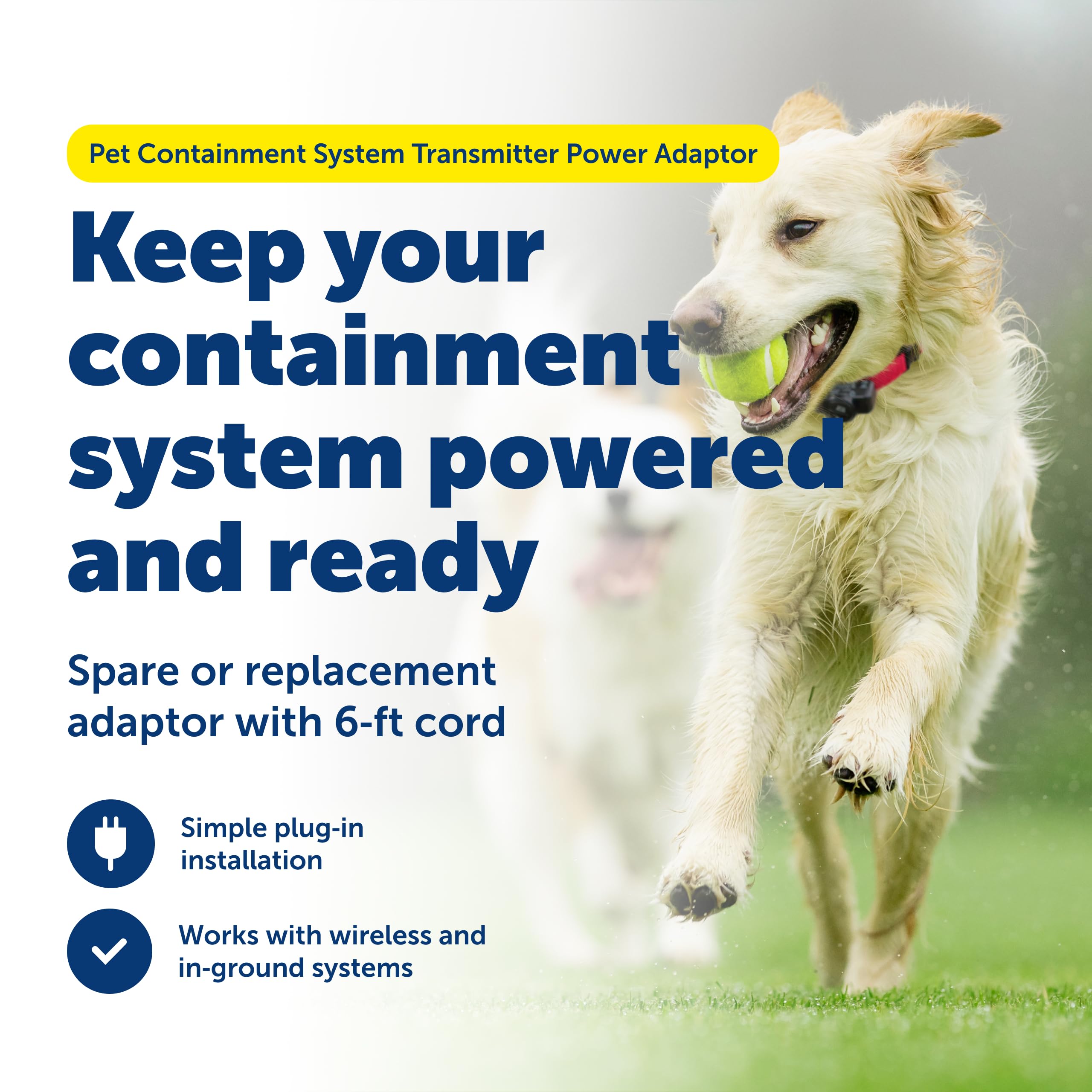 PetSafe Power Adaptor compatible with Wireless Containment and Stay and Play systems.